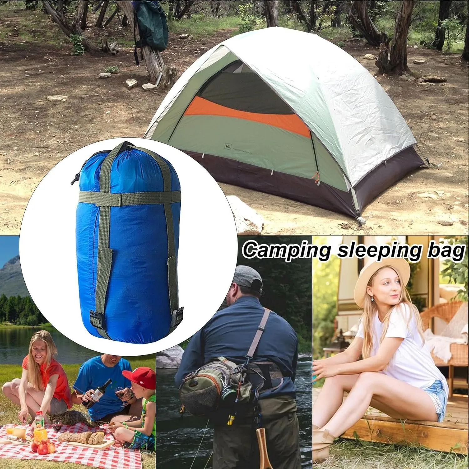 Pack Bags for Backpacking, Sleeping Bag | Portable Sleeping Bag Fabric Bags - Waterproof Nylon Backpack Bag, Sleeping Bag Storage Bag for Travel, Camping, Outdoor Sports