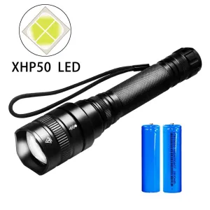 PANYUE Powerful 3000Lumens Tactical Flashlight 18650 5 mode LED flashlight Torch Zoomable with 2 x 18650 Rechargeable Battery