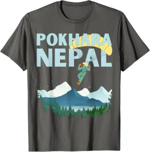 Paragliding Pokhara Lake Over Annapurnas Nepal T-Shirt