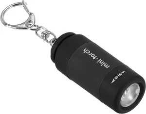 PATIKIL 2.1" Mini Rechargeable LED Keychain Flashlight, EDC Portable Small Torch with USB Charging for Everyday Carry, Black