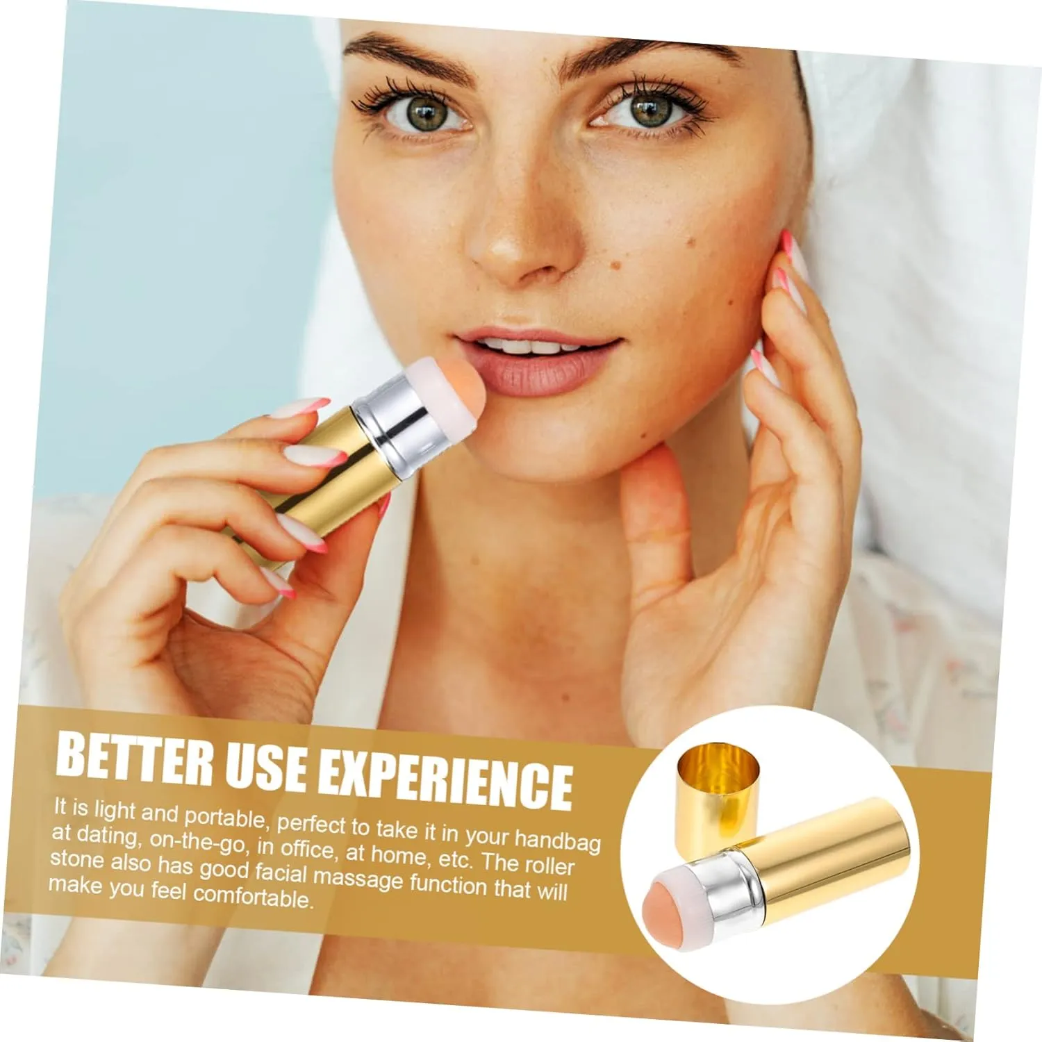 Pcs Oil Absorbing Volcanic Stone Roller Volcanic Face Oil Remover Stick Makeup Sponge for Reapplying Compact Facial