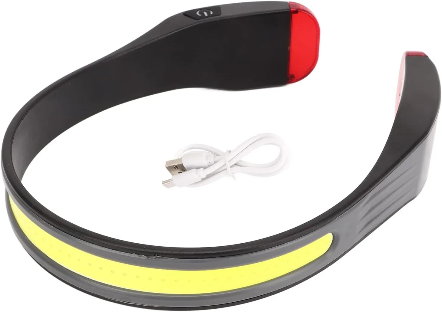 Pilipane COB Headlamp Adjustable Rechargeable Outdoor Headlight with Type C Fast Charging and Red Warning Taillight for Running Hiking Camping ABS Material Lightweight Design