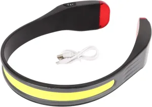 Pilipane COB Headlamp Adjustable Rechargeable Outdoor Headlight with Type C Fast Charging and Red Warning Taillight for Running Hiking Camping ABS Material Lightweight Design