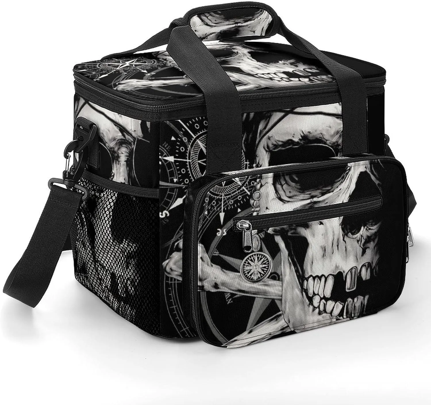 Pirate and Skull Compass Cooler Insulated Bag Portable Ice Chest Box Insulated Waterproof Backpack with Handle