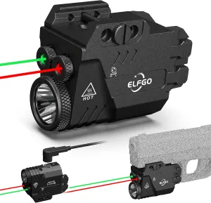 Pistol Laser Combo, 650 Lumens Tactical Flashlight Beam Combo, Magnetic Rechargeable, 3 in 1 Strobe Laser Sight Weapon Light for Guns with Picatinny Rail