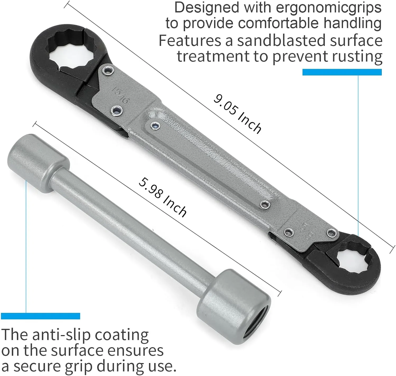 Plumbing Tools Angle Stop Wrench Kit – Adjustable Wrench Professional Plumber Tools for Installing New Compression Angle Stops and Removing Compression Rings-Silver Tool Kit