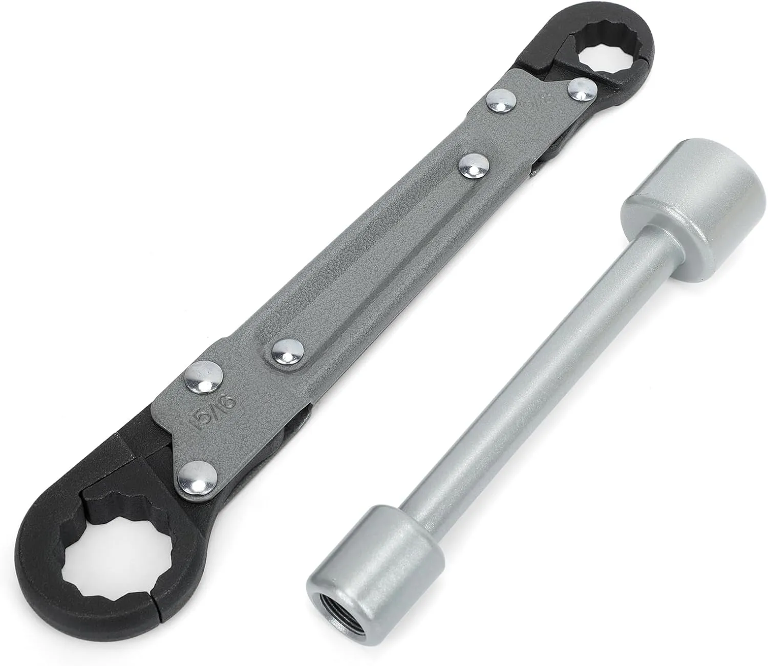 Plumbing Tools Angle Stop Wrench Kit – Adjustable Wrench Professional Plumber Tools for Installing New Compression Angle Stops and Removing Compression Rings-Silver Tool Kit