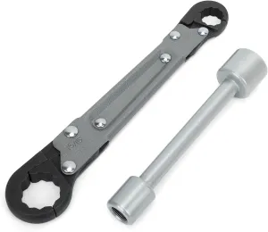 Plumbing Tools Angle Stop Wrench Kit – Adjustable Wrench Professional Plumber Tools for Installing New Compression Angle Stops and Removing Compression Rings-Silver Tool Kit