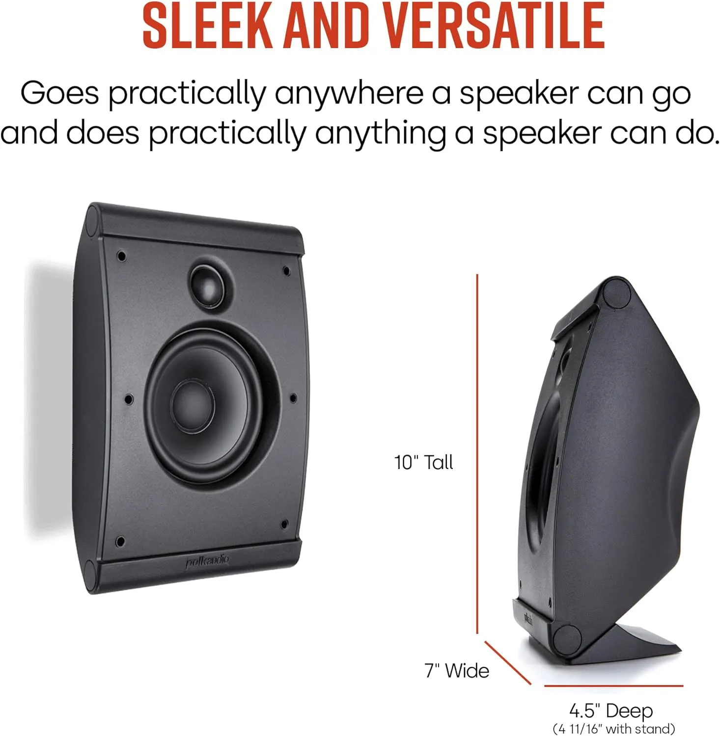 Polk Audio OWM3 Wall and Bookshelf Speakers | The Most High-Performance Versatile Loudspeaker | Paintable Grilles (Pair, Black)