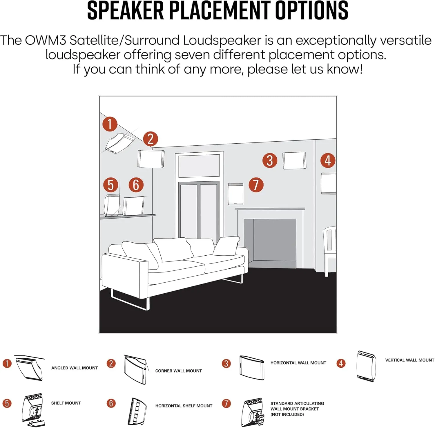 Polk Audio OWM3 Wall and Bookshelf Speakers | The Most High-Performance Versatile Loudspeaker | Paintable Grilles (Pair, Black)
