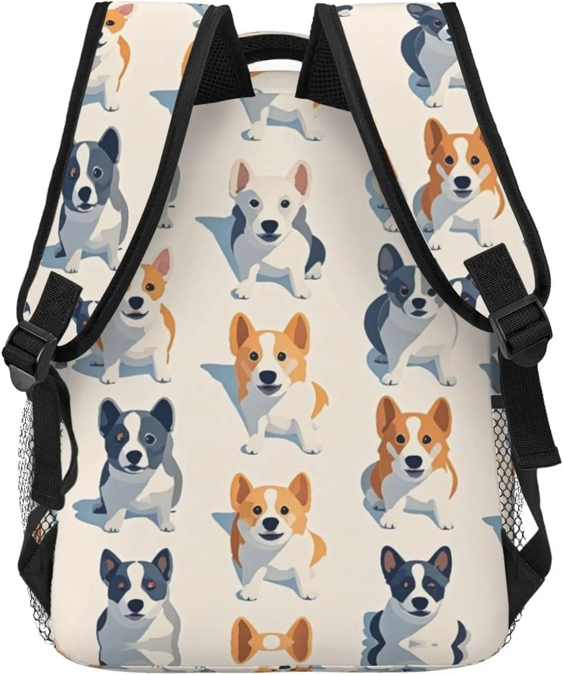 Polyester Daypack Backpack for Trekking Picnic Walking Cycling - Large Capacity Anti-Theft Multipurpose Shoulder Bag, Cute Pet Dogs Art Casual Daypack