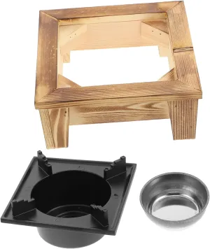 POPETPOP 1Set Portable Alcohol Stove Black Cooking Stove with Base for Camping Cookware Scalding Design Versatile Use with Various Pots and Utensils