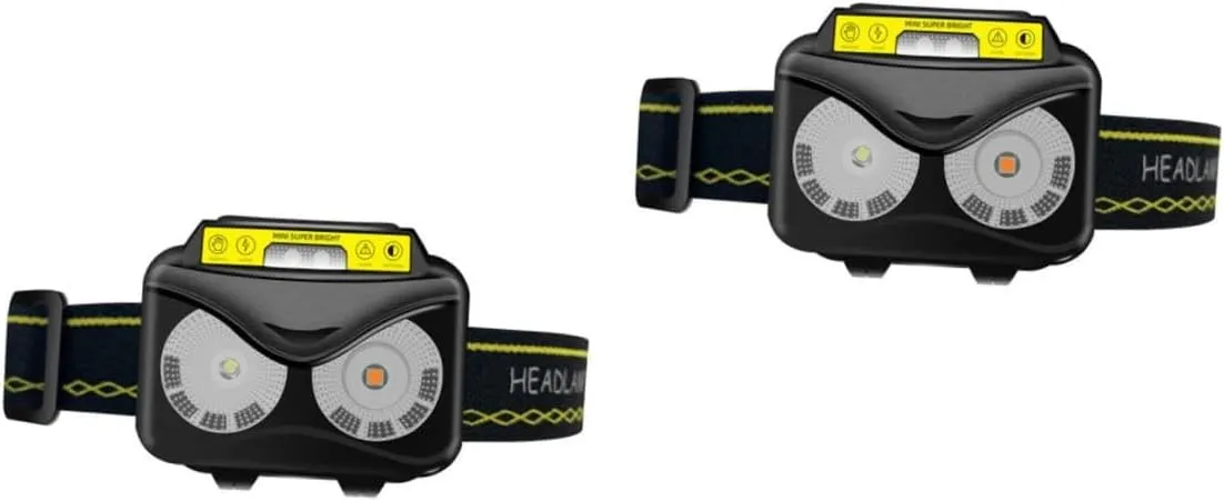 POPETPOP 2pcs USB Rechargeable Sensor Headlight Led Torch for Night Running Hiking Camping Fishing and Outdoor Activities Lightweight and Multi-Purpose Headlamp