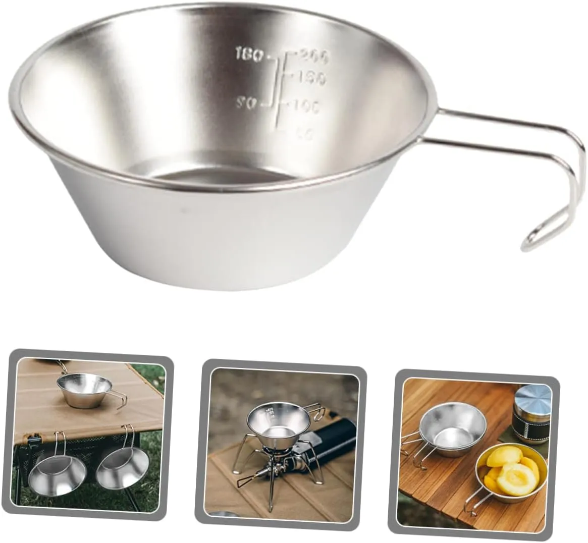 POPETPOP Camping Cookware Steel Bowl Foldable Cups Water Portable Camping Mug Camping Accessories Picnic Supplies