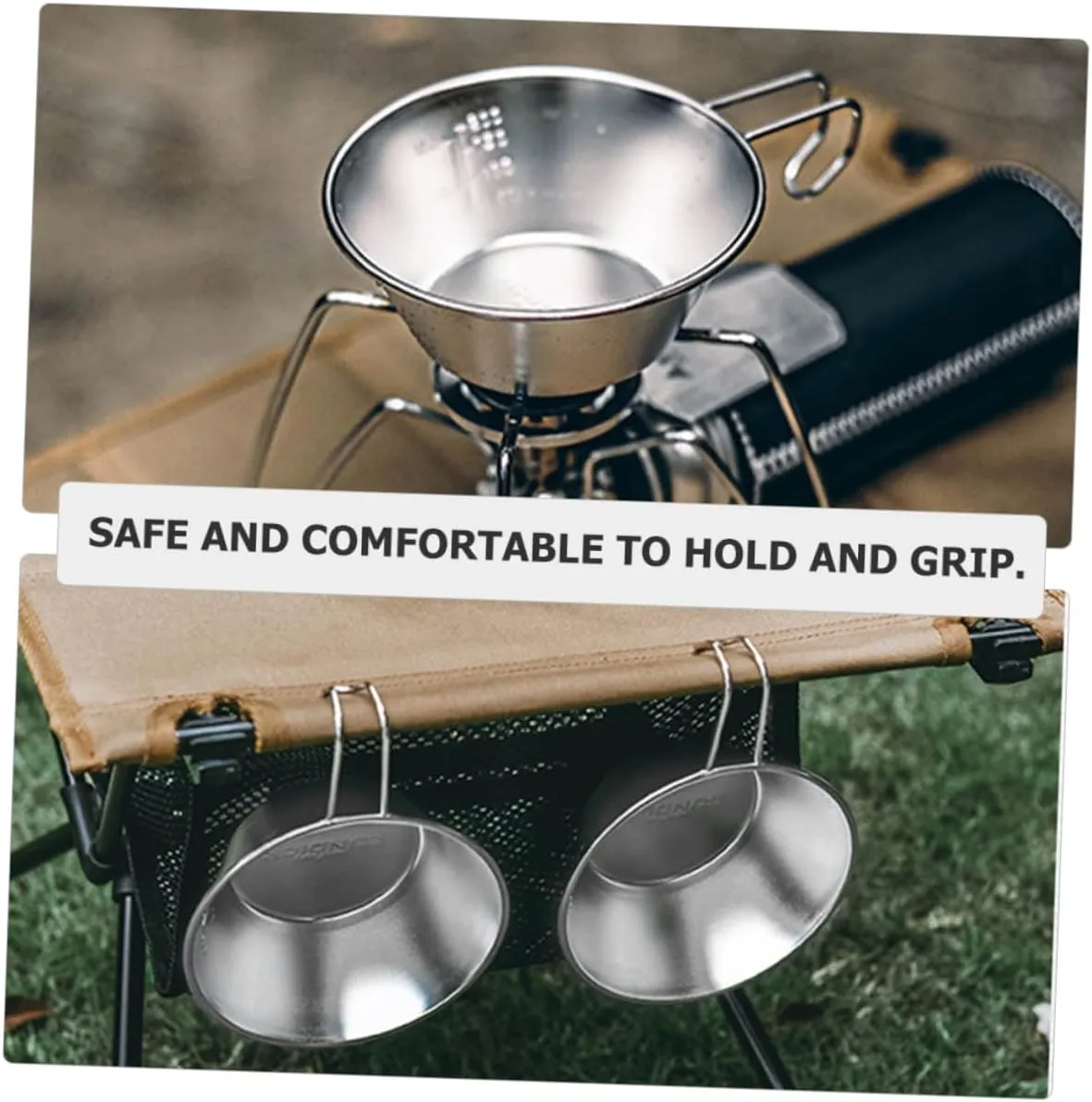 POPETPOP Camping Cookware Steel Bowl Foldable Cups Water Portable Camping Mug Camping Accessories Picnic Supplies