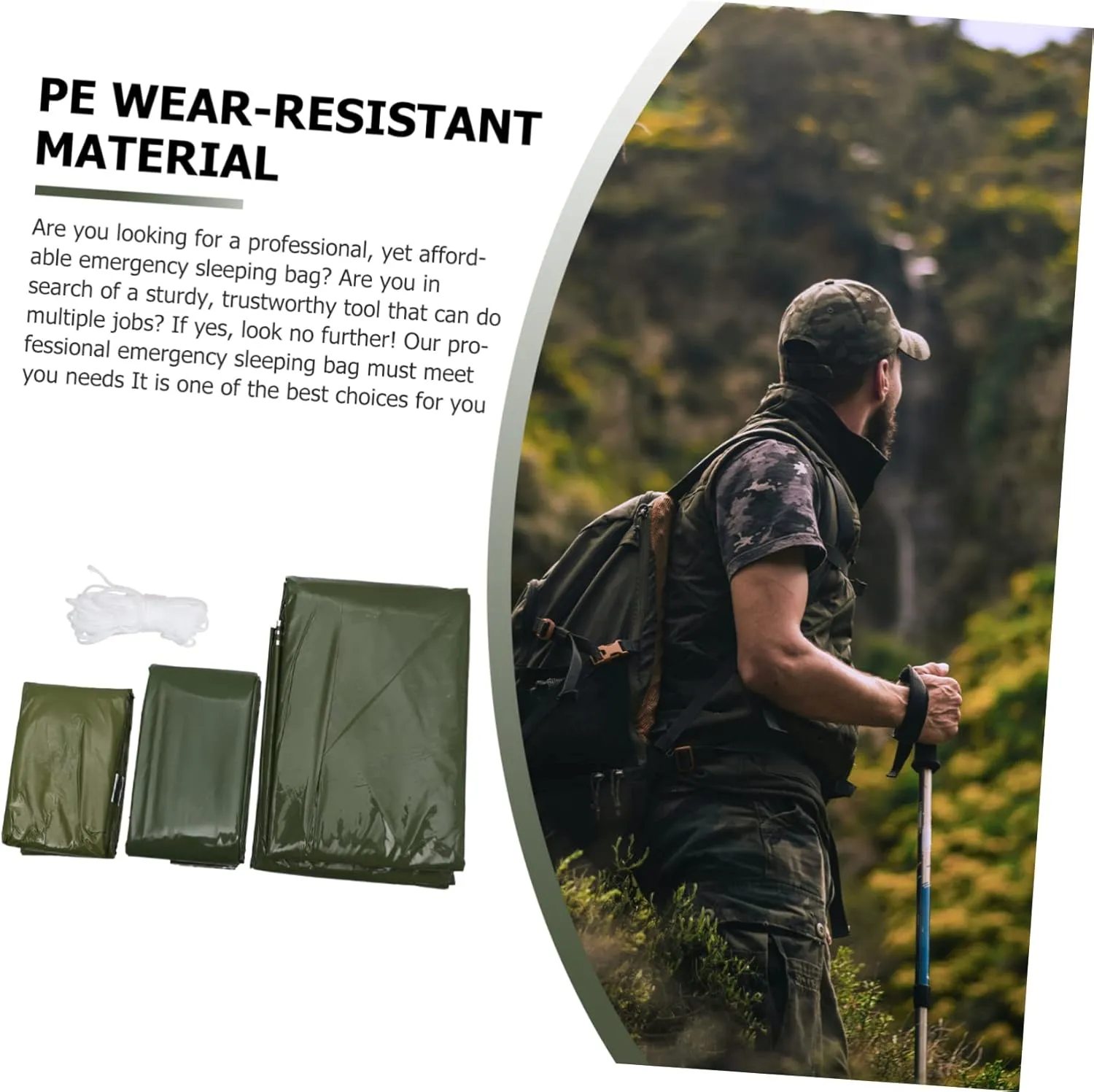 POPETPOP Emergency Tent Set Outdoor Camping Tool Outdoor Sleeping Sack Emergency Sleeping Sack Thermal Blanket