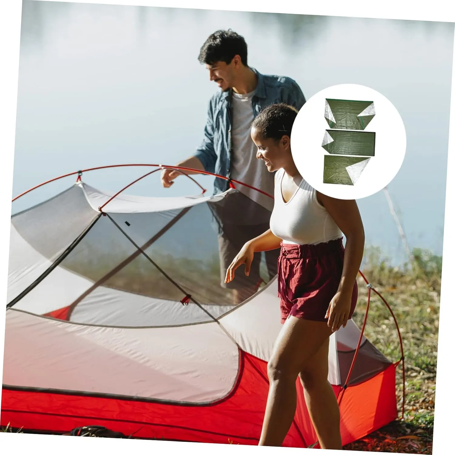 POPETPOP Emergency Tent Set Outdoor Camping Tool Outdoor Sleeping Sack Emergency Sleeping Sack Thermal Blanket