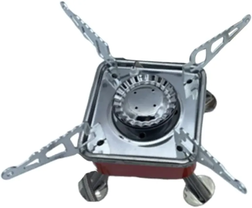 POPETPOP Lightweight Folding Camping Stove Gas Cooker for Outdoor Cooking Picnic Stove Windproof Feature Stainless Steel