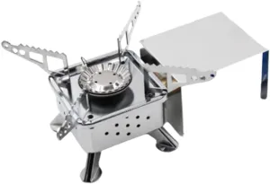 POPETPOP Lightweight Mini Stove for Camping Portable Propane Gas Cooker Folding Picnic Stove High-temperature Resistant Stainless Steel