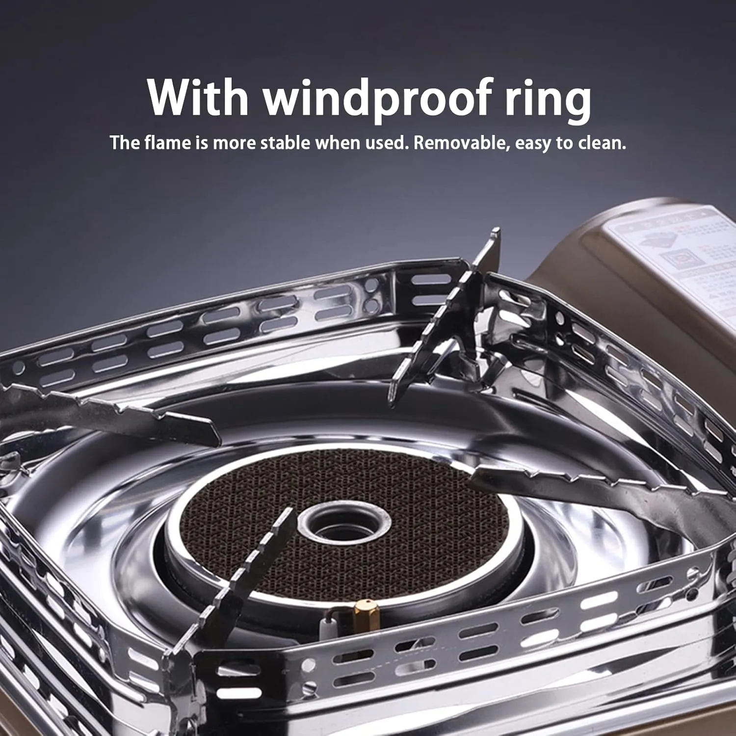 Portable Butane Gas Stove Small Home Stoves with Carry Case Camping Cooker Electronic Ignition Outdoor Overpressure Protection Stainless Steel