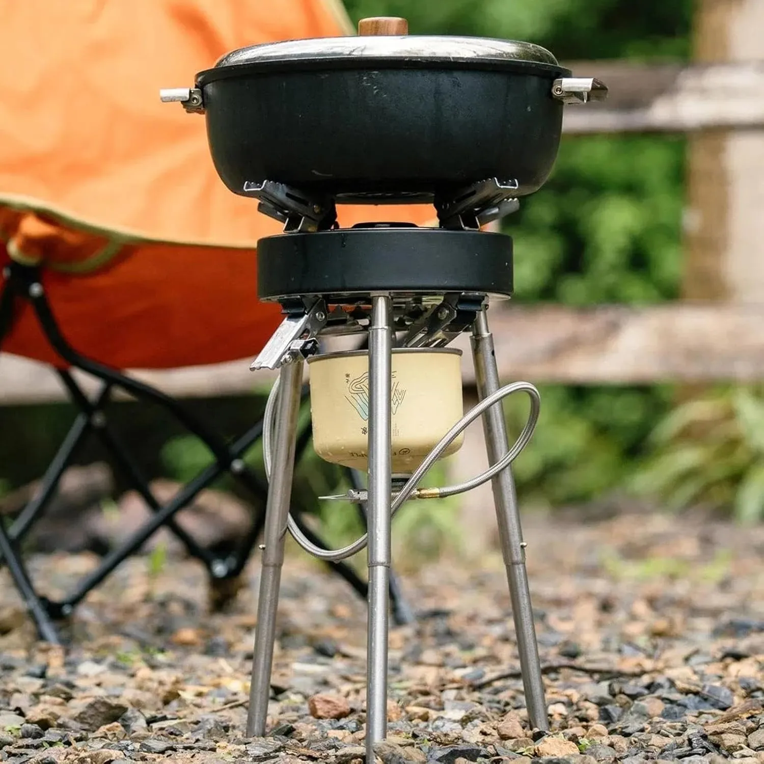 Portable Camping Cooking Stove, Outdoor Cooking Stove, Portable Camping Stove, Windproof Outdoor Burner, Compact Outdoor Stove - Ideal for BBQ, Grilling, and Cooking Camping Trips