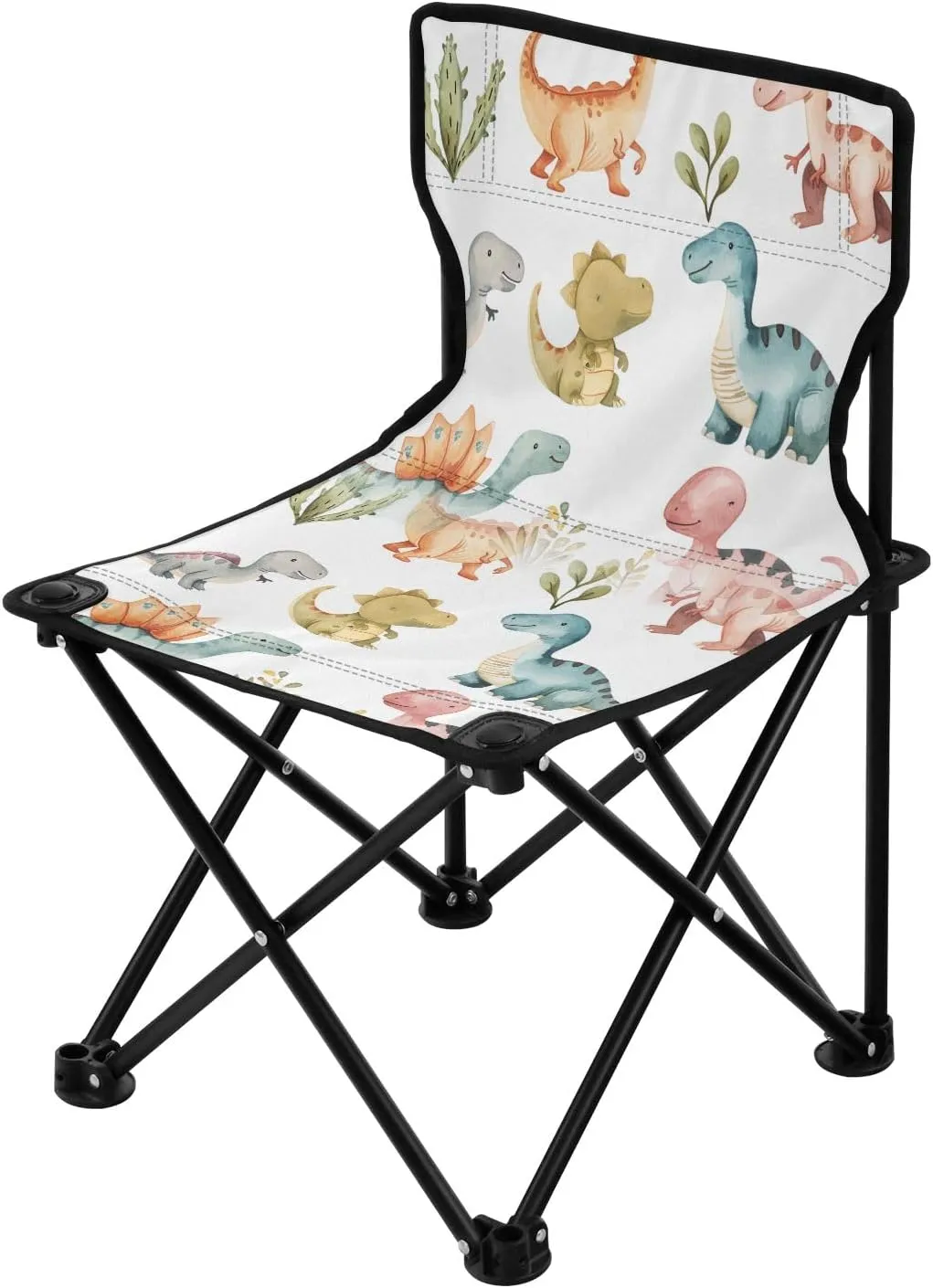 Portable Camping Folding Chairs Foldable Chair Small Dinosaur Cartoon 2 Lightweight Backpacking Outdoor Outside Fishing