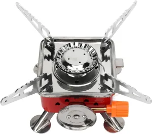 Portable Camping Gas Stove, Propane or Butane Stove Dual Fuel Mini Square Stove Gas Burner
