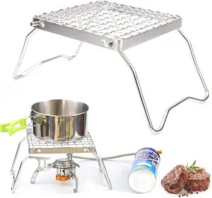 Portable Camping Grill Folding Grill Campfire Grill, 304 Stainless Steel Outdoor Grill Camping Cooking Portable Grill -Mesh Campfire Skillet Camp Grill with Carry Bag, for Barbecues/Picnics/Camping
