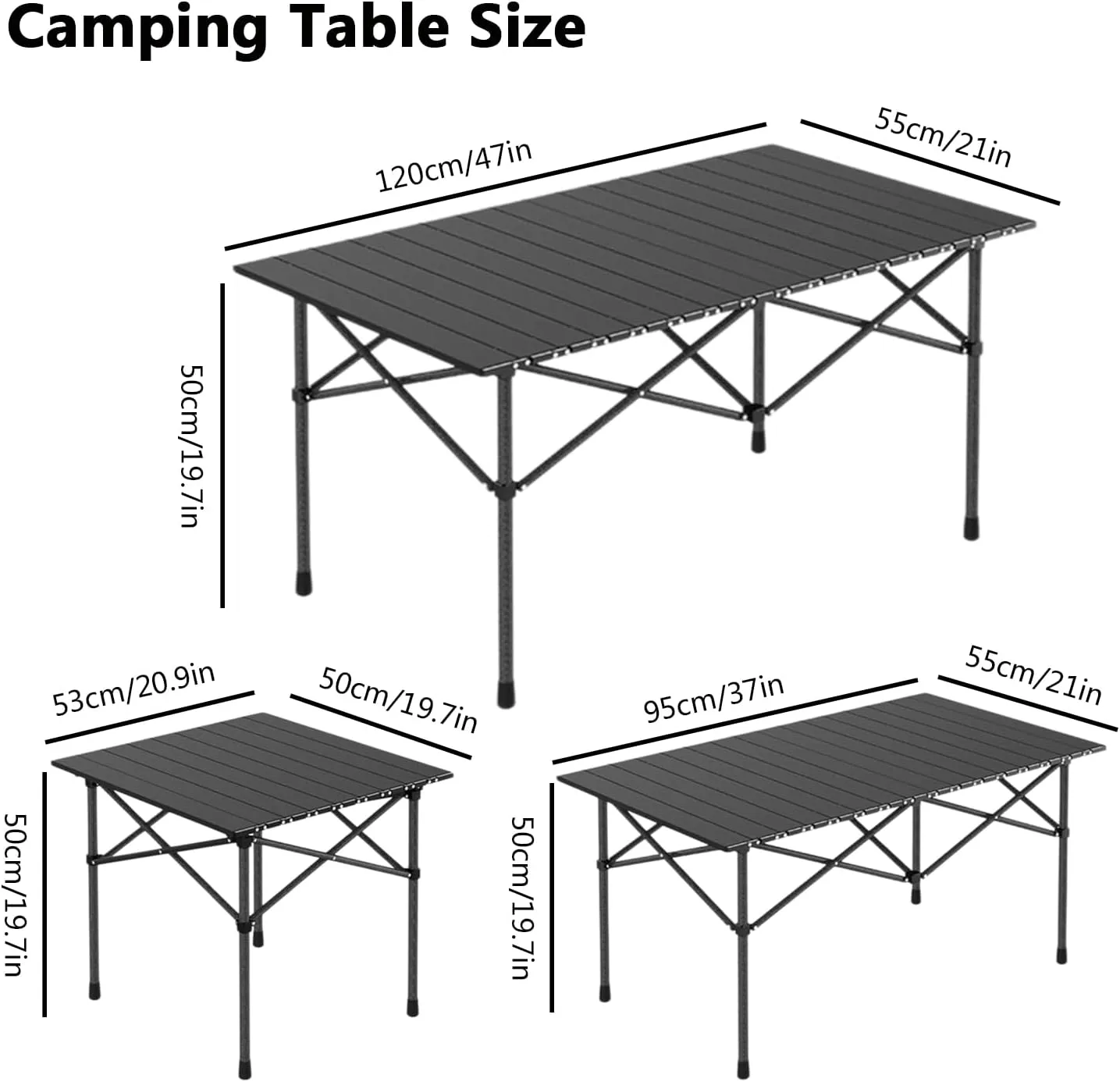 Portable Camping Side Table, Lightweight Aluminum Folding Tables with Carry Bag, Ideal for Picnic, BBQ, Cooking, and Outdoor Adventures Wood Color 50×53×50cm/19.7×20.9×19.7in