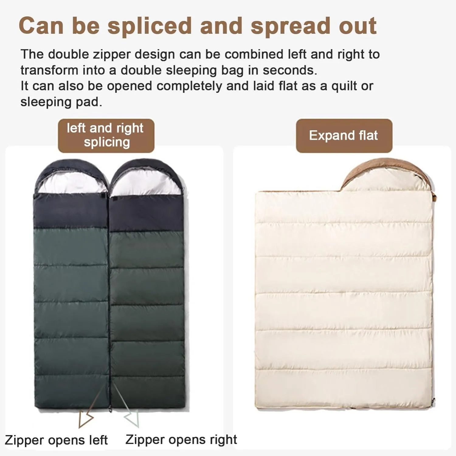 Portable Camping Sleeping Bag, 30°F -57°F Outdoor Indoor Waterproof Ultralight Warm Adult Windproof for Camping Backpacking Hiking
