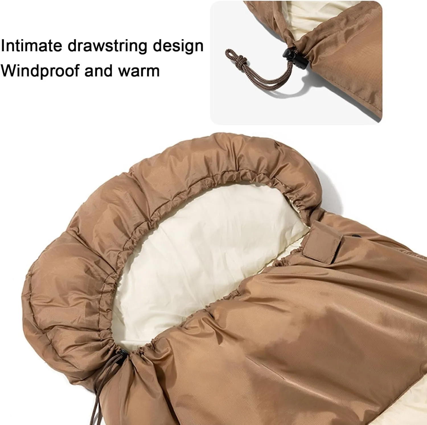 Portable Camping Sleeping Bag, 30°F -57°F Outdoor Indoor Waterproof Ultralight Warm Adult Windproof for Camping Backpacking Hiking