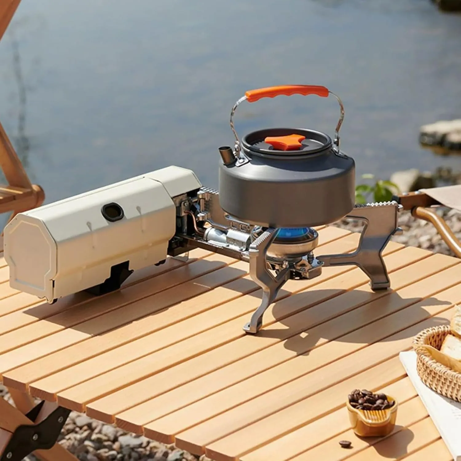 Portable Camping Stove, 2025 Foldable Compact Cassette Stove, Camping Picnic Butane Gas Stove, Adjustable Freely Fire, for Home Outdoor, with Storage Bag