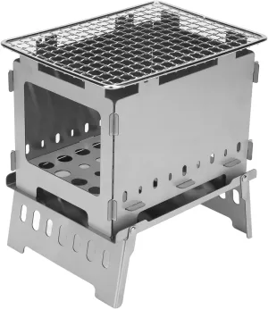 Portable Camping Stove Folding Wood Burning Stove Windproof Backpacking Stove for Picnic BBQ Camping Hiking Hunting Outdoor