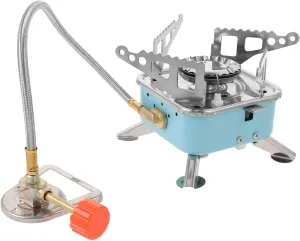Portable Camping Stove Mini Propane Stove for Outdoor Cooking Foldable Stainless Steel Burner for Hiking