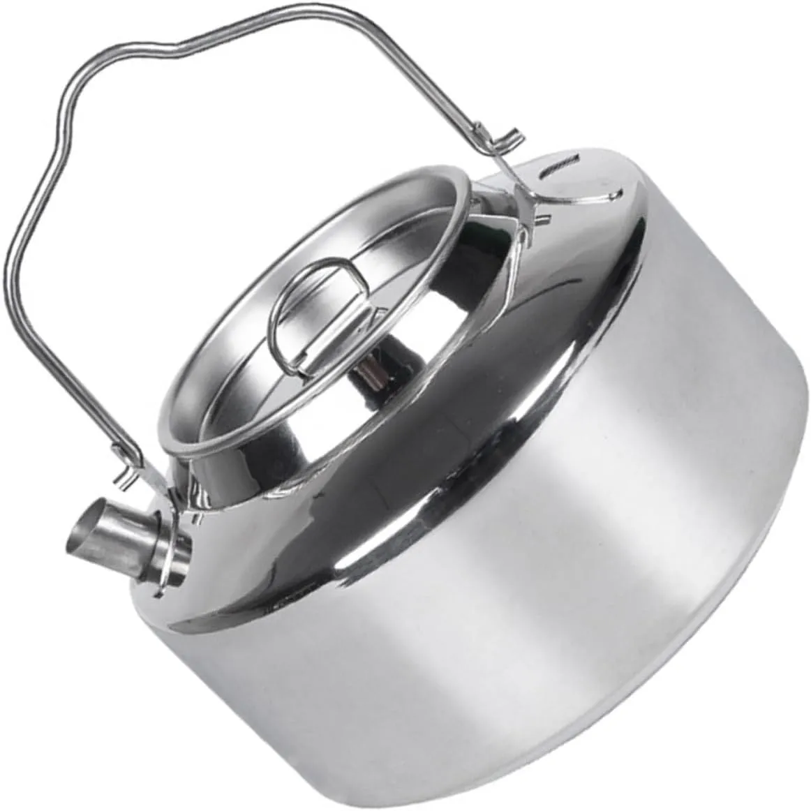 Portable Camping Tea Pot Multi Function Stainless Steel Kettle with Comfortable Handle for Hiking Outdoor Cooking and Boiling Water for Tea and Soup