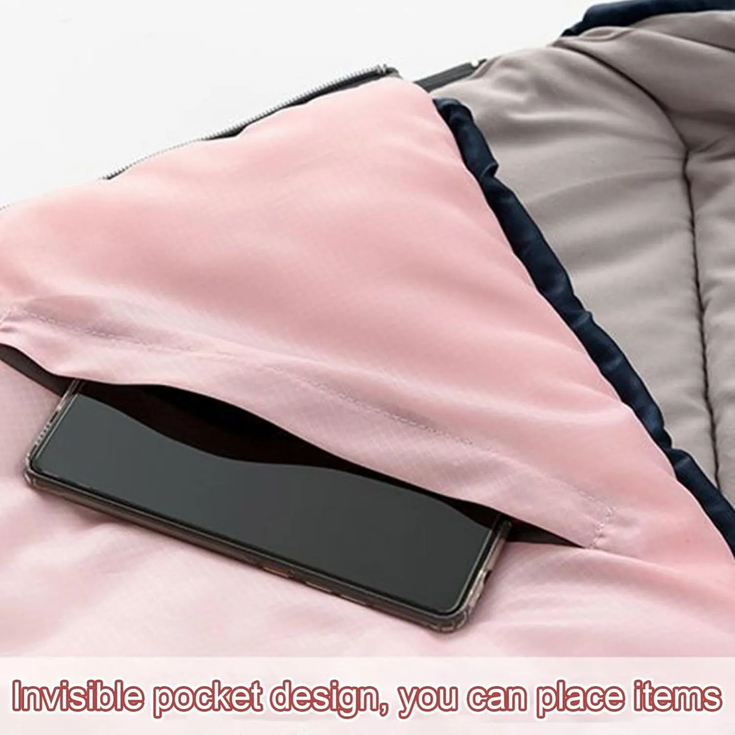 Portable Envelope Sleeping Bag, Adults Camping Big and Tall Winter Sleeping Bag with Compression Sack for Backpacking, Hiking