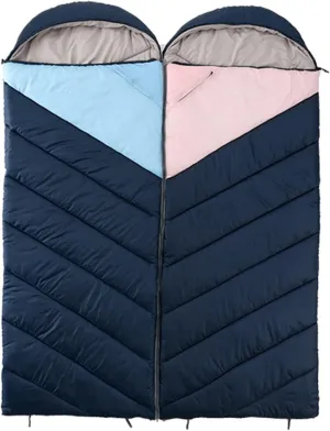 Portable Envelope Sleeping Bag, Adults Camping Big and Tall Winter Sleeping Bag with Compression Sack for Backpacking, Hiking