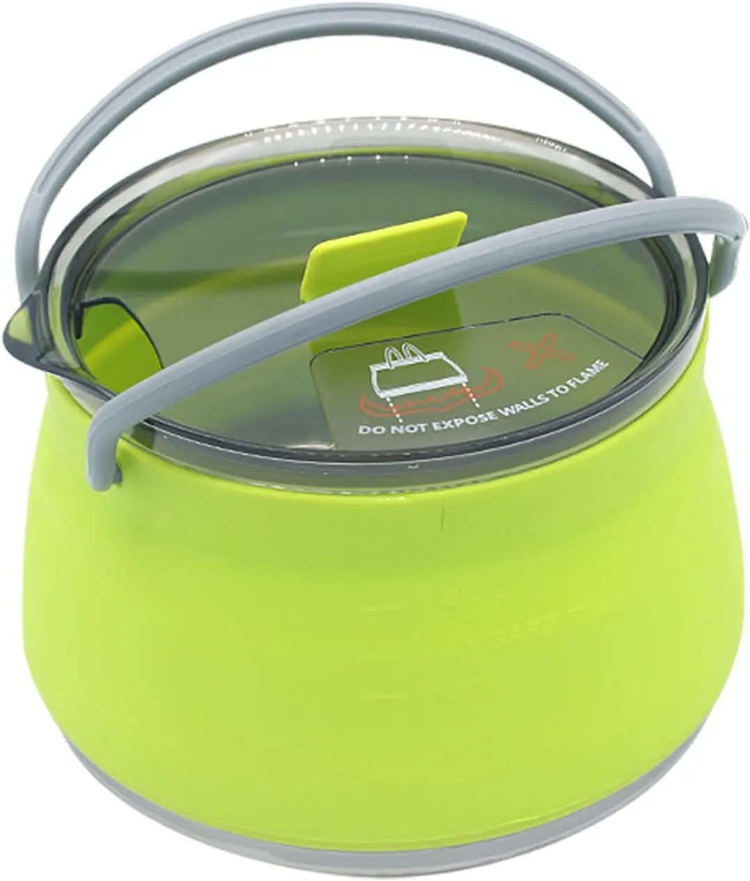Portable Foldable Camping Cooking Pots, Backpacking Silicone Stove with Lid, Lightweight Camping Cookware for Indoor Home Kitchen Outdoor Travel Outdoor Hiking Camping (Green)