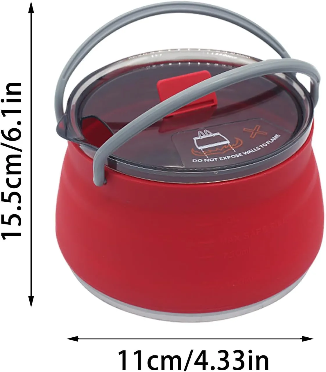 Portable Foldable Camping Cooking Pots, Backpacking Silicone Stove with Lid, Lightweight Camping Cookware for Indoor Home Kitchen Outdoor Travel Outdoor Hiking Camping (Green)