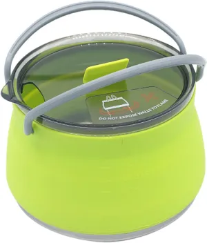 Portable Foldable Camping Cooking Pots, Backpacking Silicone Stove with Lid, Lightweight Camping Cookware for Indoor Home Kitchen Outdoor Travel Outdoor Hiking Camping (Green)