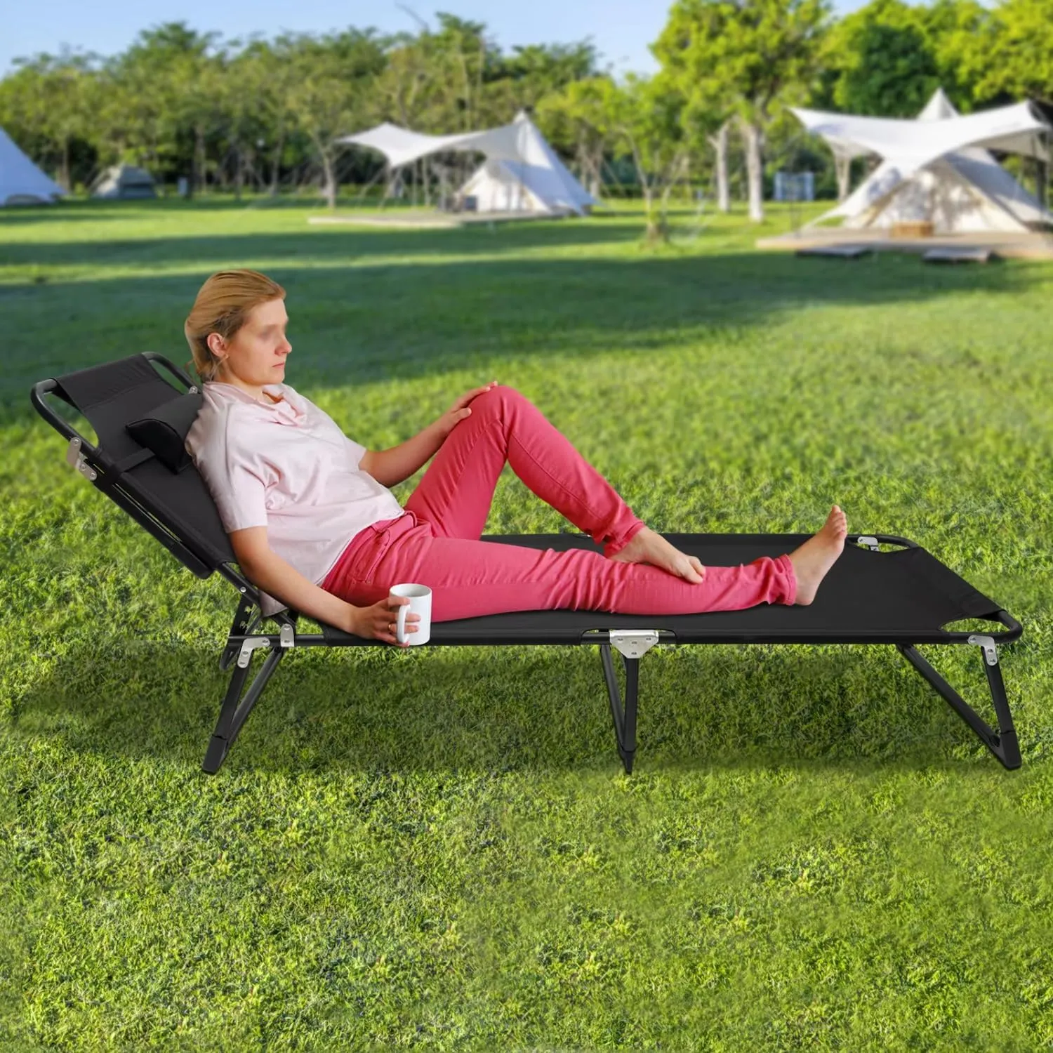 Portable Foldable Skidproof Camping Cot Person Adults & Single Camping Outdoor Folding Bed Outdoor Hiking Sleeping Bed