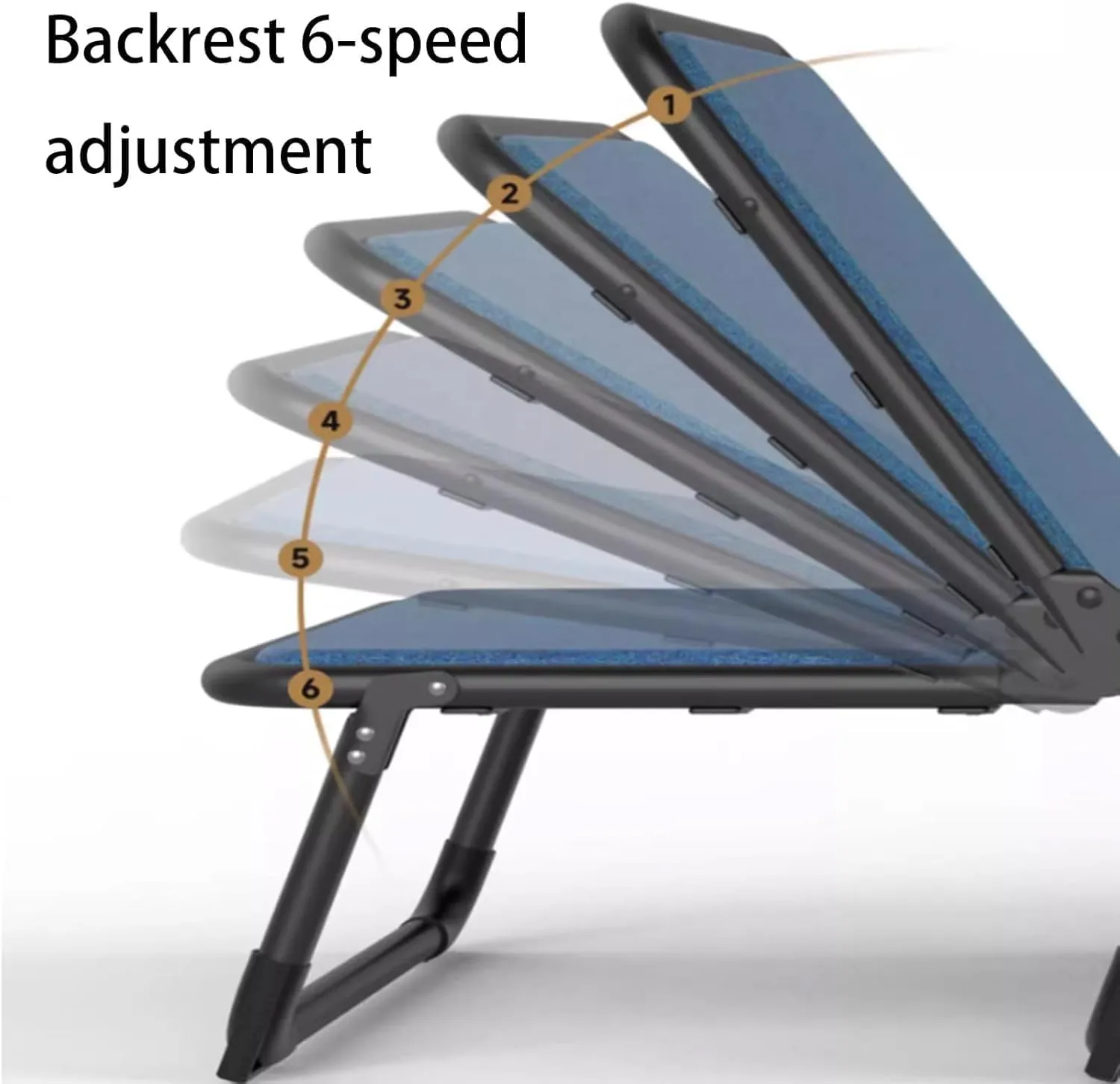 Portable Folding Bed 6 Position Adjustable Camping Cot W/Sponge Mattress Cots for Camping W/Pillow Load 200kg Lounge Chair