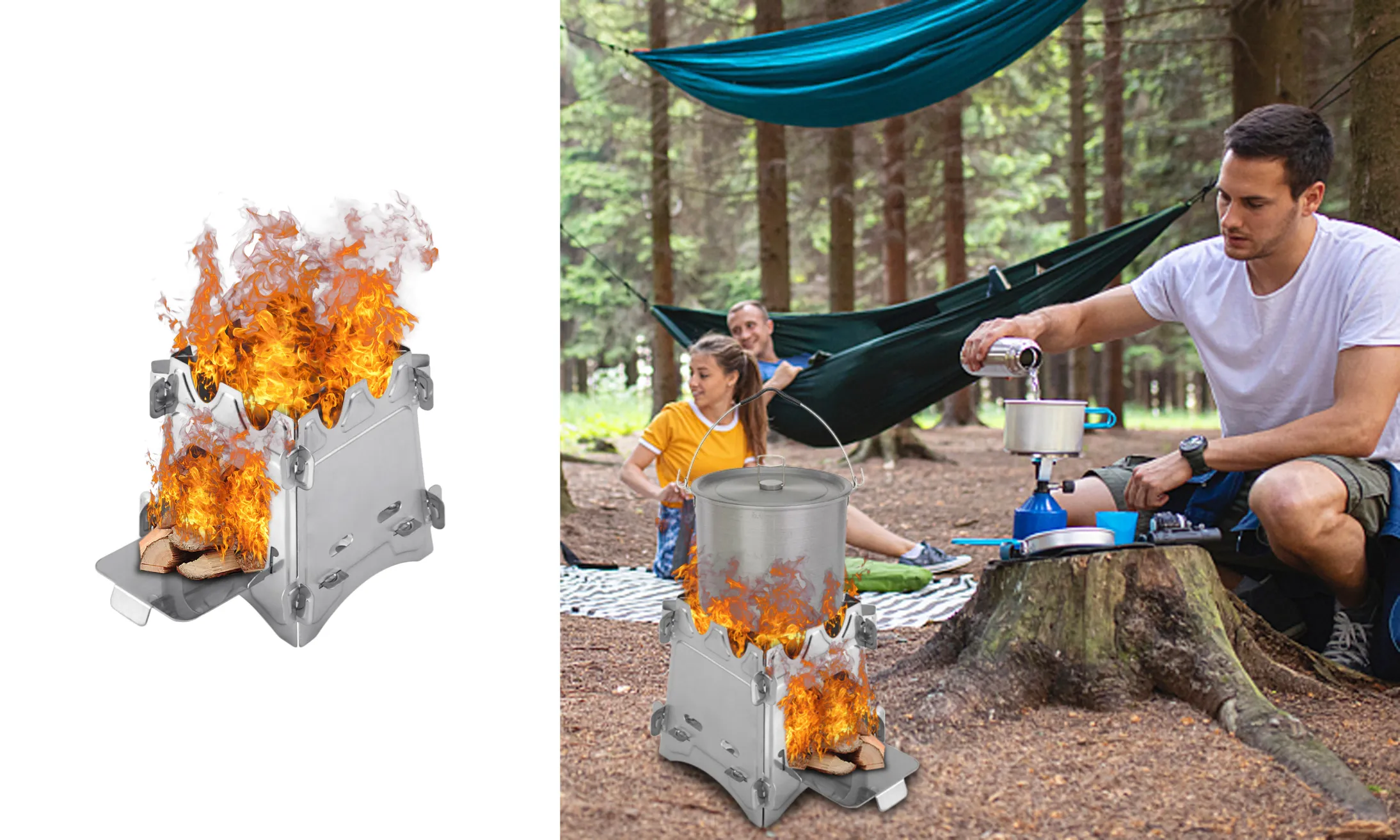 Portable Folding Stainless Steel Camping Stove