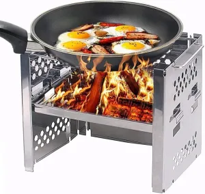 Portable Folding,Stainless Steel Camping Stove,Multi-fuel,Outdoor Cooking Equipment,Quick Assembly