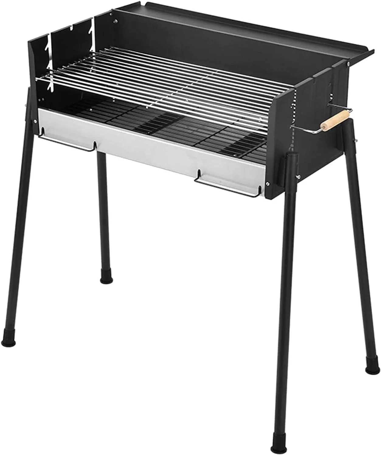Portable Gas BBQ Stove, Smoke- Outdoor Barbecue Grill, Charcoal Courtyard BBQ, Folding Camping Stove For 3-4 People