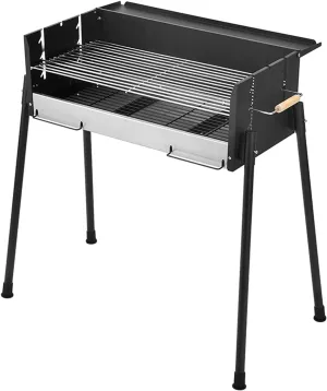 Portable Gas BBQ Stove, Smoke- Outdoor Barbecue Grill, Charcoal Courtyard BBQ, Folding Camping Stove For 3-4 People