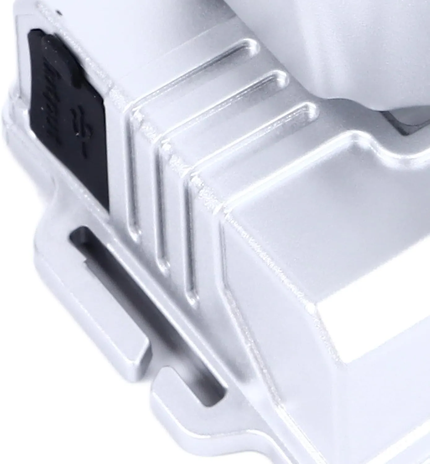 Portable Headlamp, ABS Silver Waterproof Super Bright Headlamp Super Bright 1600mAh 2 Speed Dimming for Camping (White Lighting)