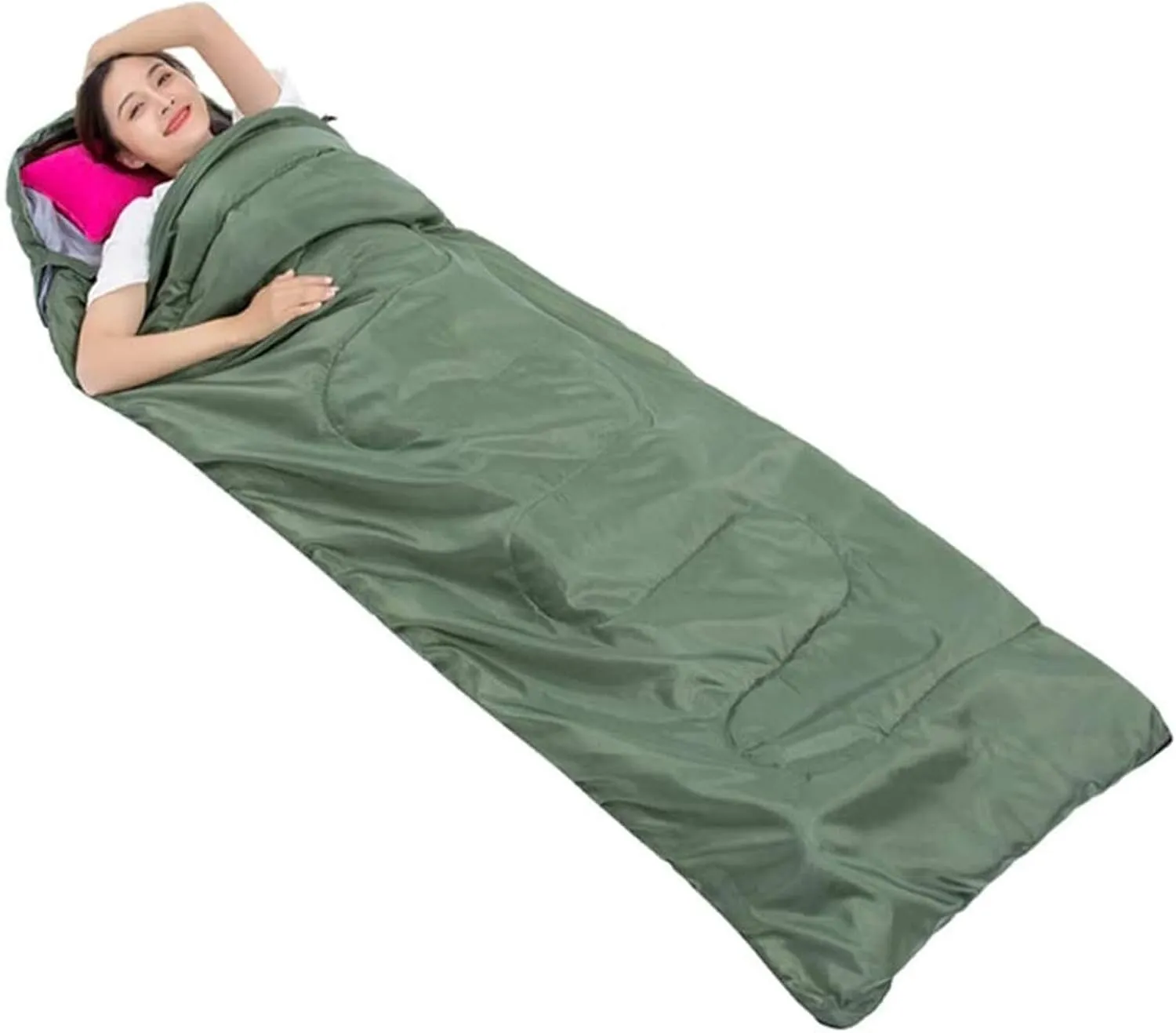 Portable Sleeping Bag Warm Waterproof Lightweight Ideal Camping Gear with Compression Bag for Adults Kids Camping Backpacking Hiking Outdoors Lightweight Colour:red