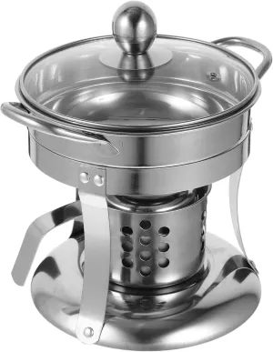 Portable Stove Burner Outdoor Cooking Accessory Stainless Steel Alcohol Stove for 1-2 Person Hotpot