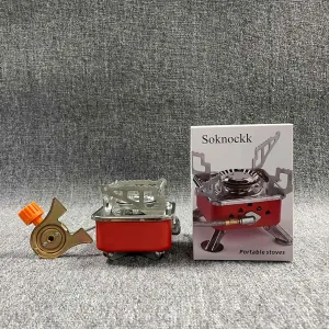 Portable stoves,Camping Solo Stove Stainless ALL-Fuel Folding Backpacking Stove Single Burner Fire Pit Portable Butane Fuel Stoves on Propane Gas Ethanol Wood Charcoal for Outdoor Cooking Boil Survival Kit